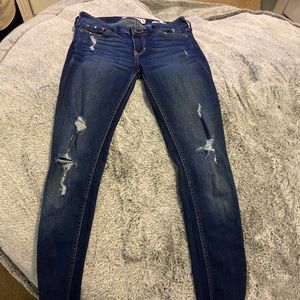 Low rise dark skinny jeans from hollister